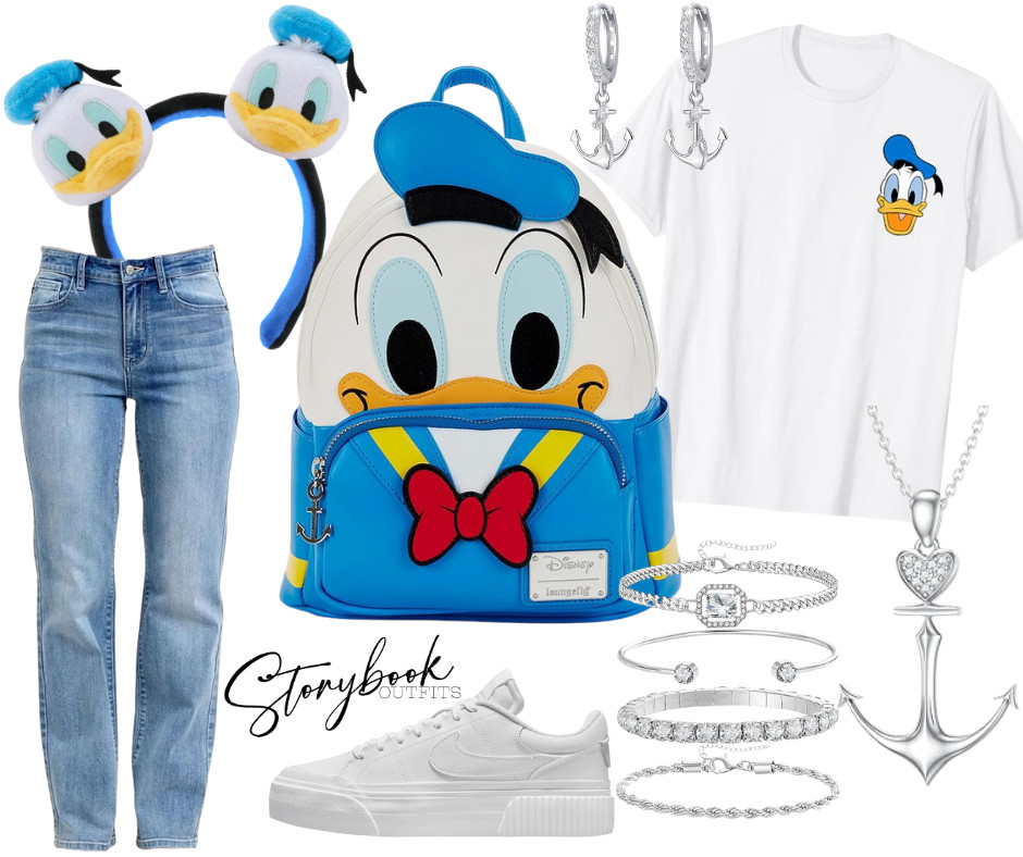 A classic Disney day look inspired by everyone’s favorite sailor 🦆
Clean whites, cozy denim, and the cutest Donald details — perfect for park days that go from rope drop to fireworks! 

 #LTKTravel