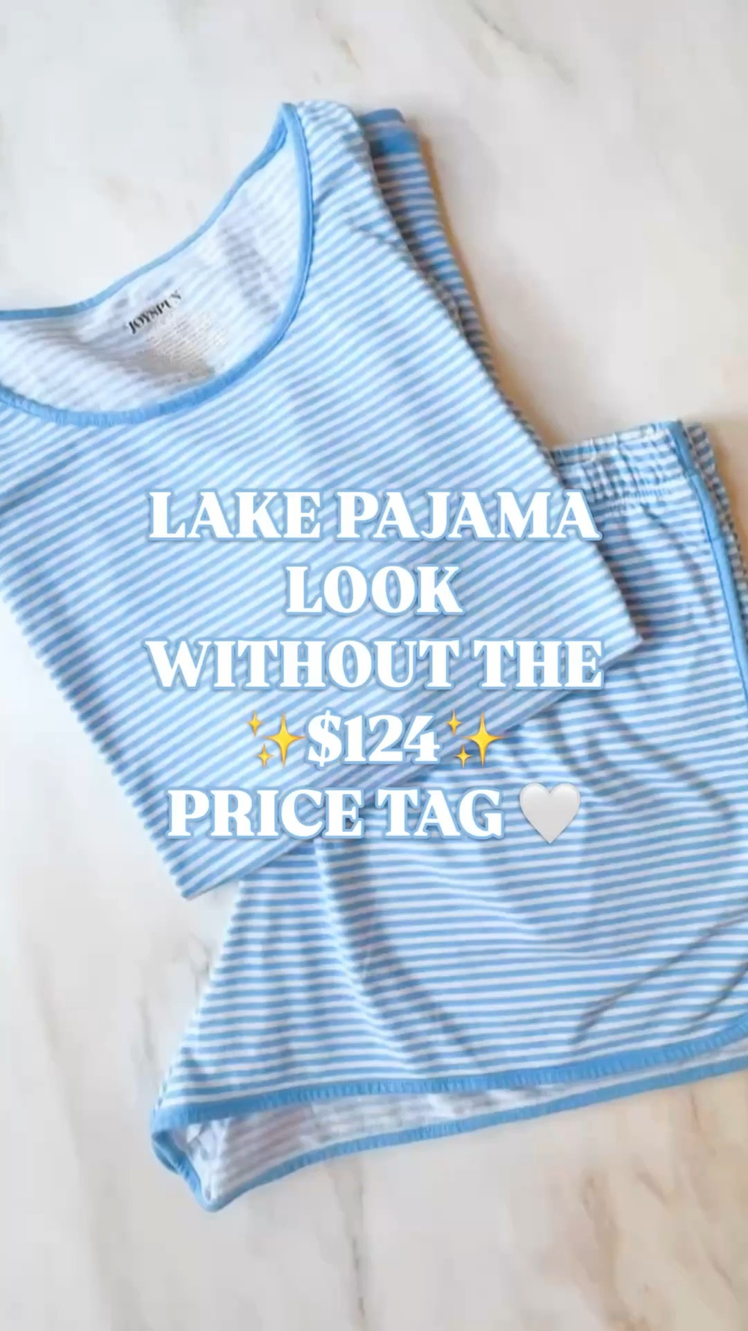 Lake Pajamas Pima sets are the dream. This blue striped Joyspun version on Walmart is the look for so much less. Under $18 for the same polished sleepwear energy. 🤍

Same clean piping detail. Same classic blue and white stripe. Same polished, pulled-together pajama look that made Lake Pajamas such a cult favorite. Just without the $98 short set or $124 pant set price tag.

This print is especially good if you love that timeless, coastal, fresh-out-of-a-lake-house kind of sleepwear. Crisp. Classic. Expensive-looking. The kind of set that makes even pajamas feel intentional.

You  have both silhouettes to choose from:
🤍 short set
🤍 pant set

And they are available in four prints total.

Crew neck tee. Short sleeves. Curved hem with binding detail. Matching shorts or straight leg pants with an elastic waist and side pockets. Soft, lightweight cotton blend that feels easy and breathable. XS to 3X. Only on Walmart.

This is the set for:
🤍 lake house weekends
🤍 girls trip pajamas
🤍 beach vacation sleepwear
🤍 Mother’s Day gifting
🤍 the matching set lover
🤍 anyone who wants the Lake Pajamas look without the triple digit receipt

If you have been eyeing Lake Pajamas but cannot justify the spend, this blue stripe pair is such a good answer. Same mood. Same polished sleepwear look. A tiny fraction of the price.

lake pajamas dupe, lake pajamas look for less, lake pajamas lookalike, lake pajamas pima set dupe, lake pajamas short set dupe, lake pajamas pant set dupe, affordable lake pajamas, walmart lake pajamas, blue striped pajama set women, striped pajama set women, cotton pajama set women, matching pajama set women, joyspun pajamas walmart, spring pajamas women, coastal pajamas women, lake house pajamas, girls trip pajamas, lightweight pajamas women, pant pajama set women, short pajama set women

#LTKFindsUnder50 #LTKGiftGuide #WalmartFinds #LakePajamas #LookForLess #SpringPajamas #MothersDay #LTKFindsUnder100

#LTKTravel #LTKSeasonal #LTKMothersDay