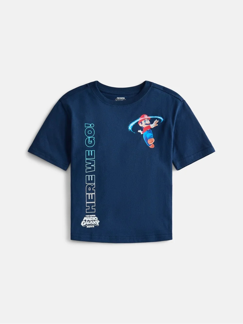 Super Mario Galaxy Movie Boy\u2019s Graphic Tee with Short Sleeves, Sizes 4-18 | Walmart (US)
