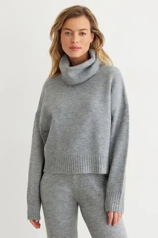 Long Sleeve Textured Turtleneck Sweater | Dynamite Clothing