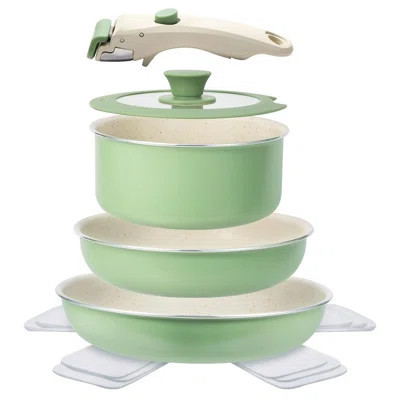 Pots And Pans Set Non Stick, 8Pcs Granite Cookware Set, Detachable Handle Pots And Pans, Nonstick Induction Cookware With Removable Handle, Oven Safe | Wayfair North America