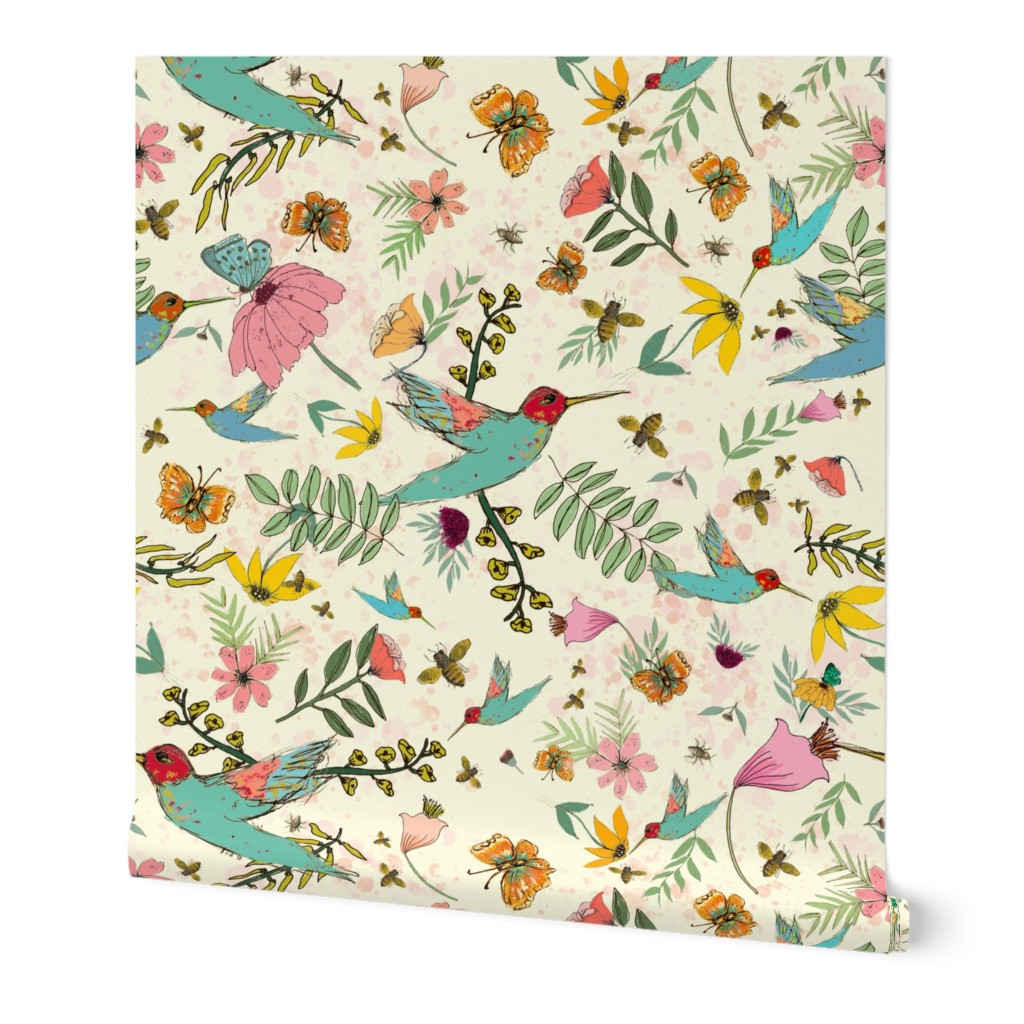 Wallpaper in Hummingbird House | Spoonflower