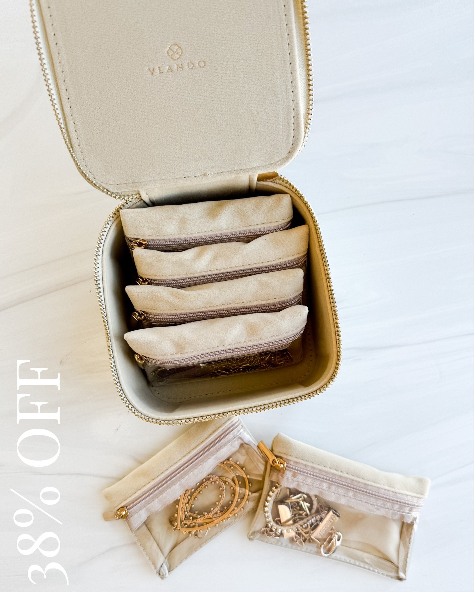 My favorite travel jewelry holder is 38% off for prime big deal days.  The 6 individual pouches ensure all my jewelry stays organized, easy to find and  untangled throughout a whole trip.  Must have and makes a great gift for a travel lover!  

 #LTKmomlife #LTKHome #LTKTravel