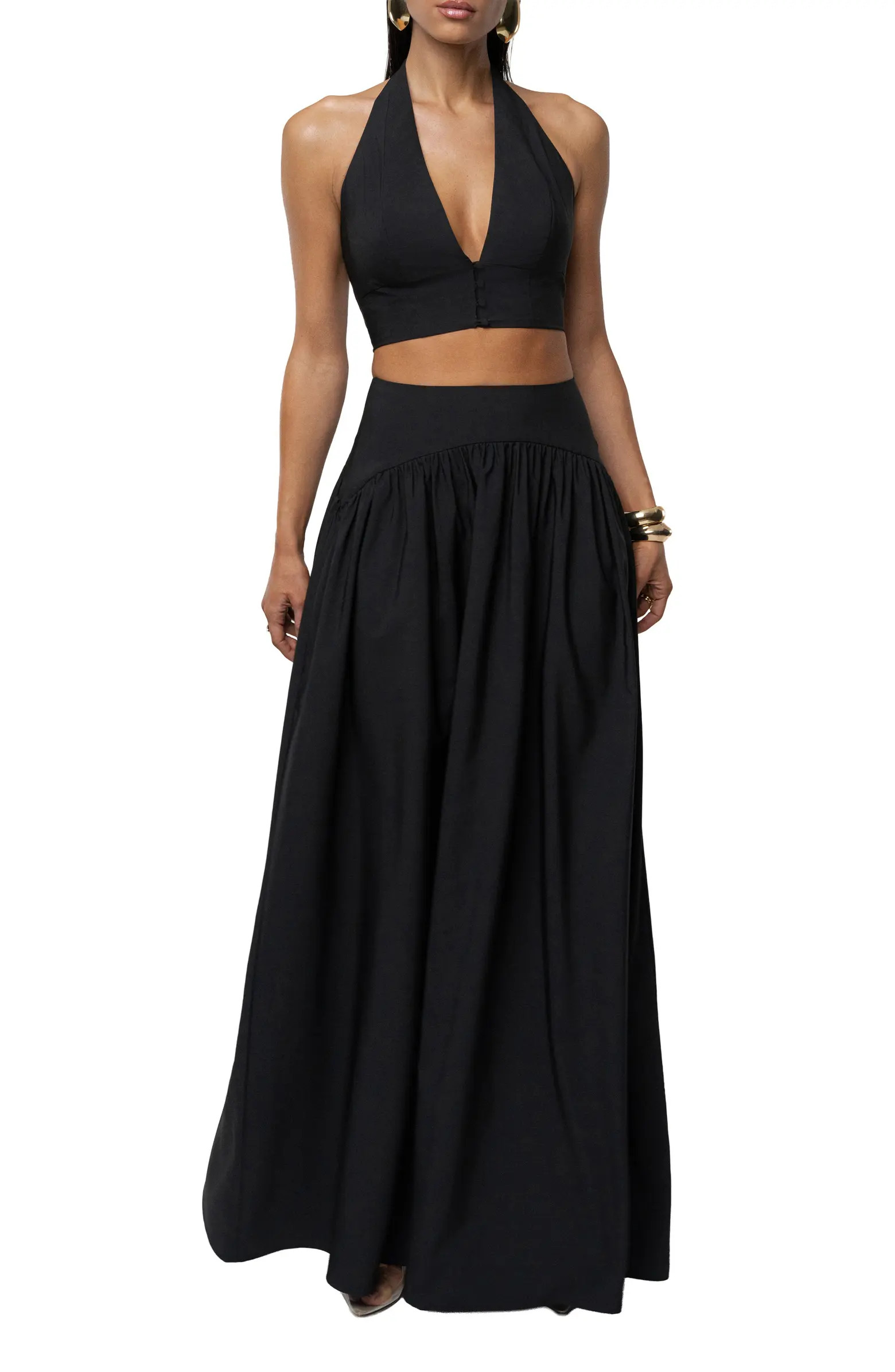 Haven Halter Crop Top & Maxi Skirt Set | Nordstrom