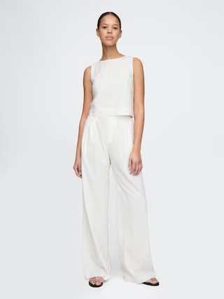 365 High Rise Linen-Blend Trousers | Gap (US)