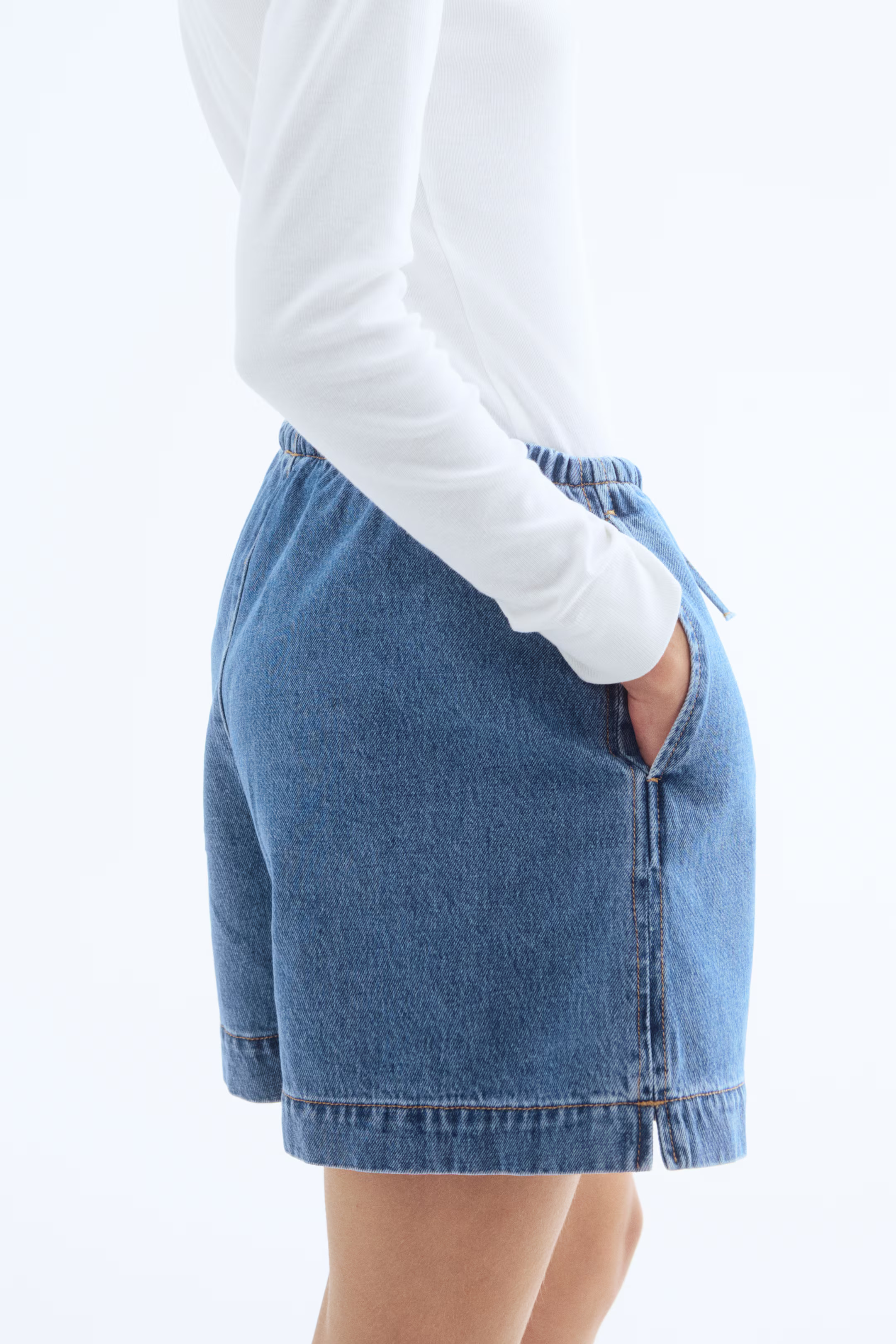 Denim Drawstring Shorts | H&M (US + CA)