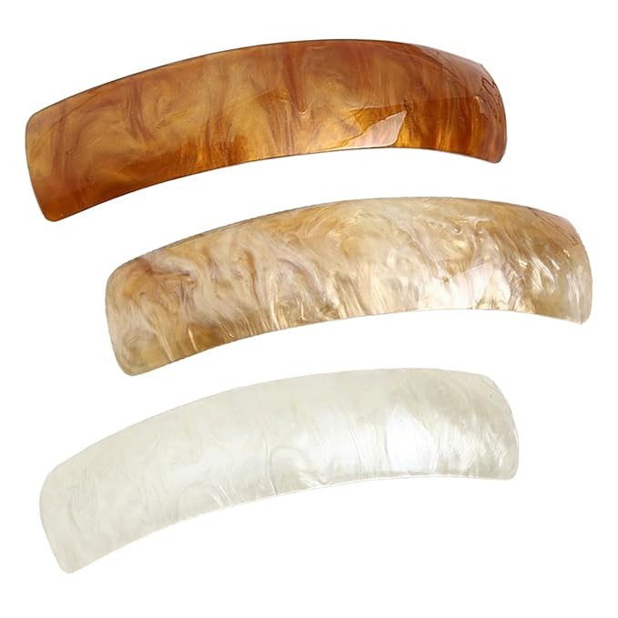 Yzurbu 3pcs Large Hair Barrettes, Hair Clips for Women Long Thick Curly Wavy Ponytail Hair | Amazon (US)