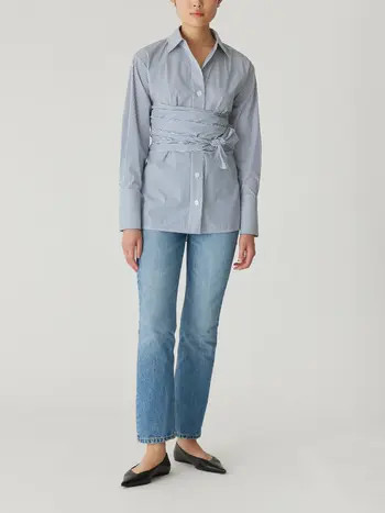 Stripe Poplin Wrap Blouse | Nordstrom