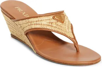 Prada Raffia Wedge Sandal (Women) | Nordstrom | Nordstrom