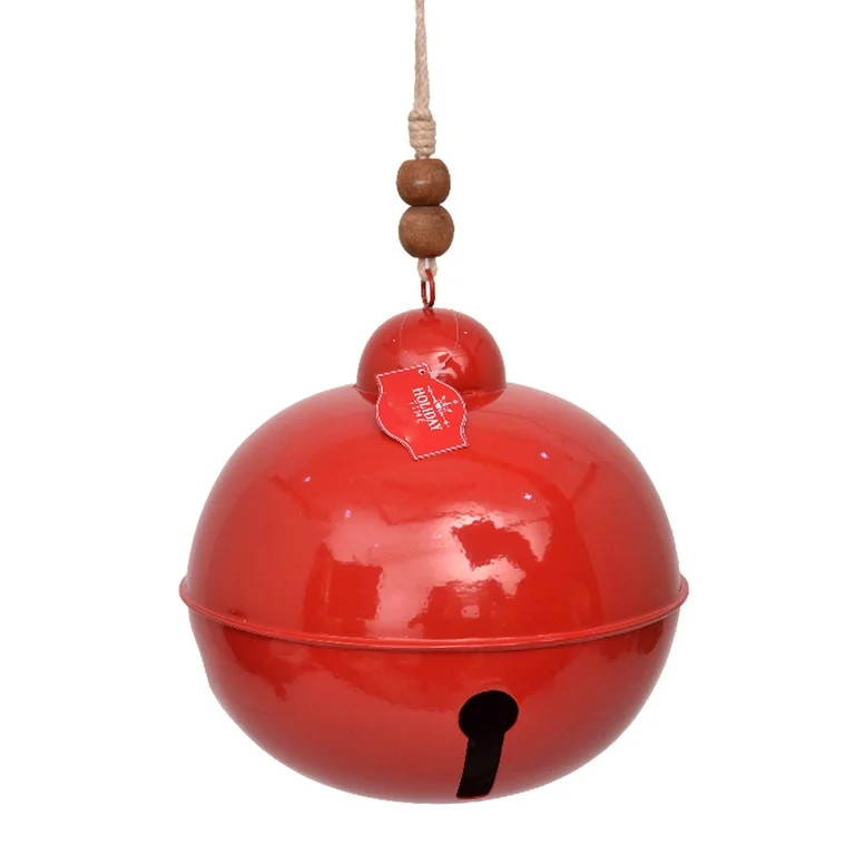 Metal Oversized Jingle Bell with Jute String, Red, 10", by Holiday Time | Walmart (US)