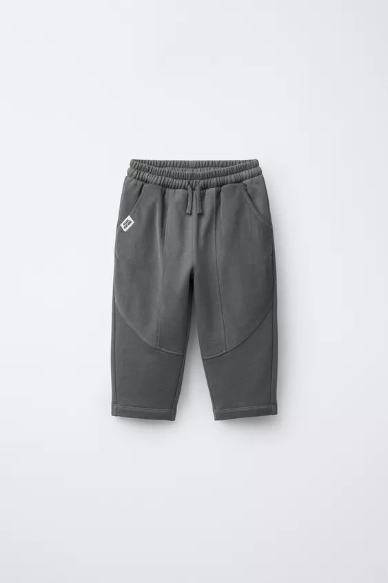 CONTRASTING CORDUROY PLUSH PANTS | Zara US