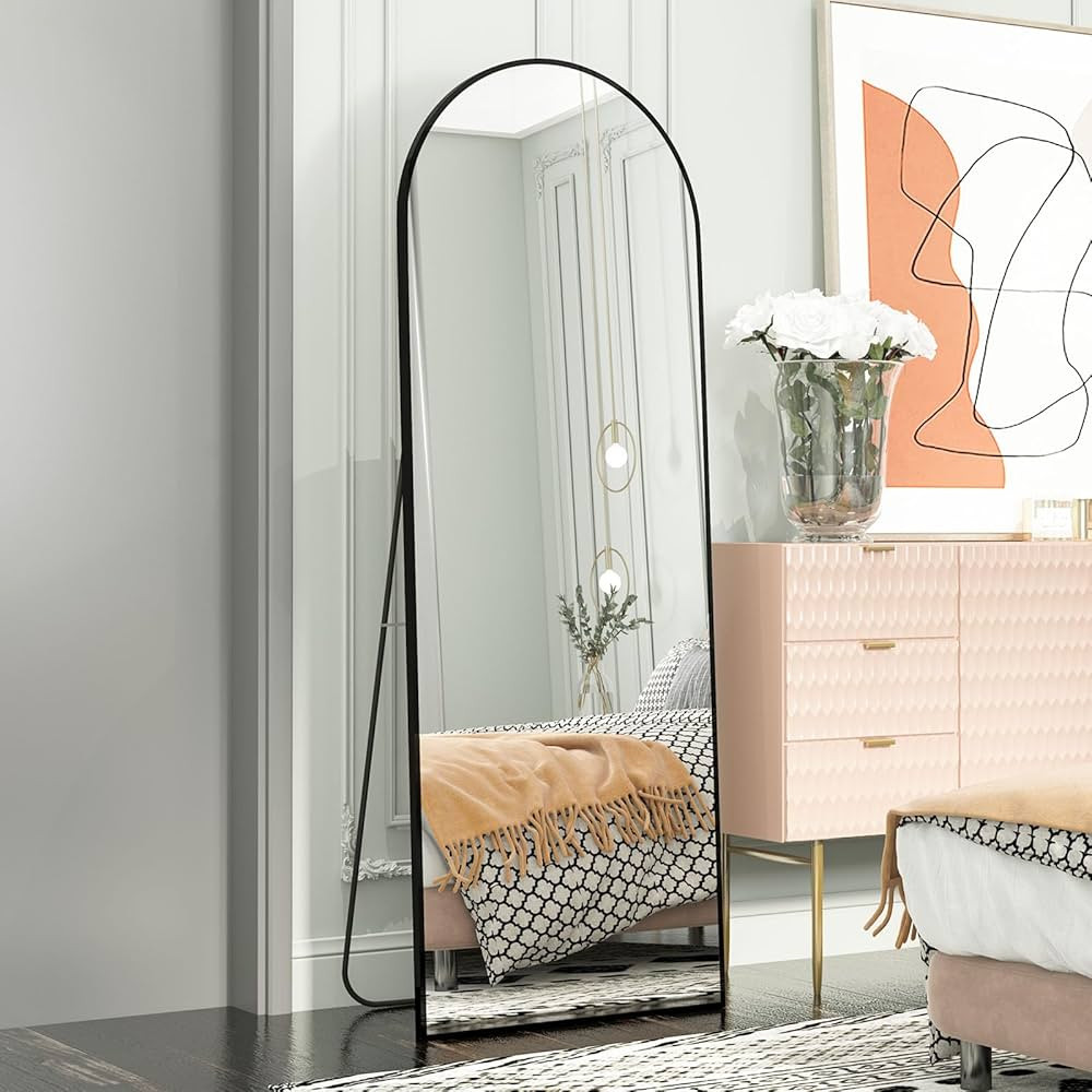 Poseerkey Arched Full Length Mirror 64" x 21", with Stand Large Floor Mirror, Full Body Mirror St... | Amazon (US)