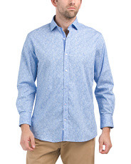 Swirls Poplin Stretch Long Sleeve Shirt | Father's Day Gifts | Marshalls | Marshalls