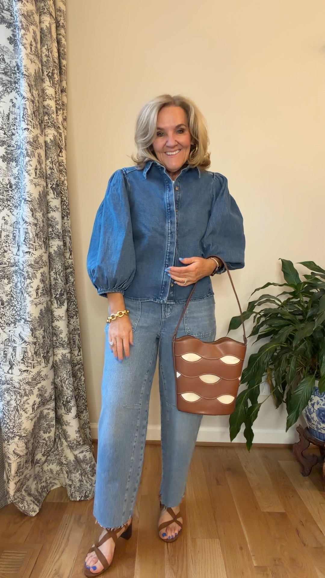 Walmart denim. Woah. The more I look at this video the more I absolutely love this denim shirt/jacket. I am wearing a medium. The jeans I sized down to a six. They’re fitted through the hip, high waisted with room through the thigh. Barrel jeans, but not too much barrel.
Sandals are true the size


#LTKOver40 #LTKSeasonal #LTKstorytime