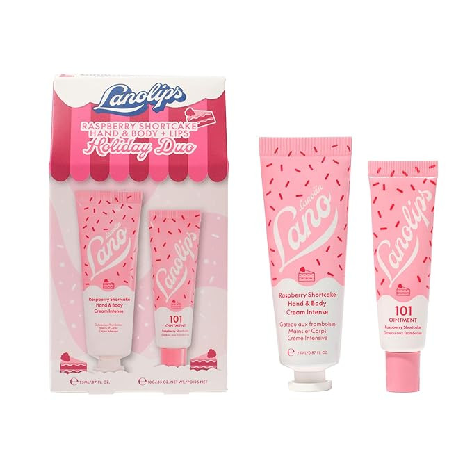 Lanolips Raspberry Shortcake Holiday Gift Set - Includes 101 Ointment Lanolin Lip Balm + Body & H... | Amazon (US)