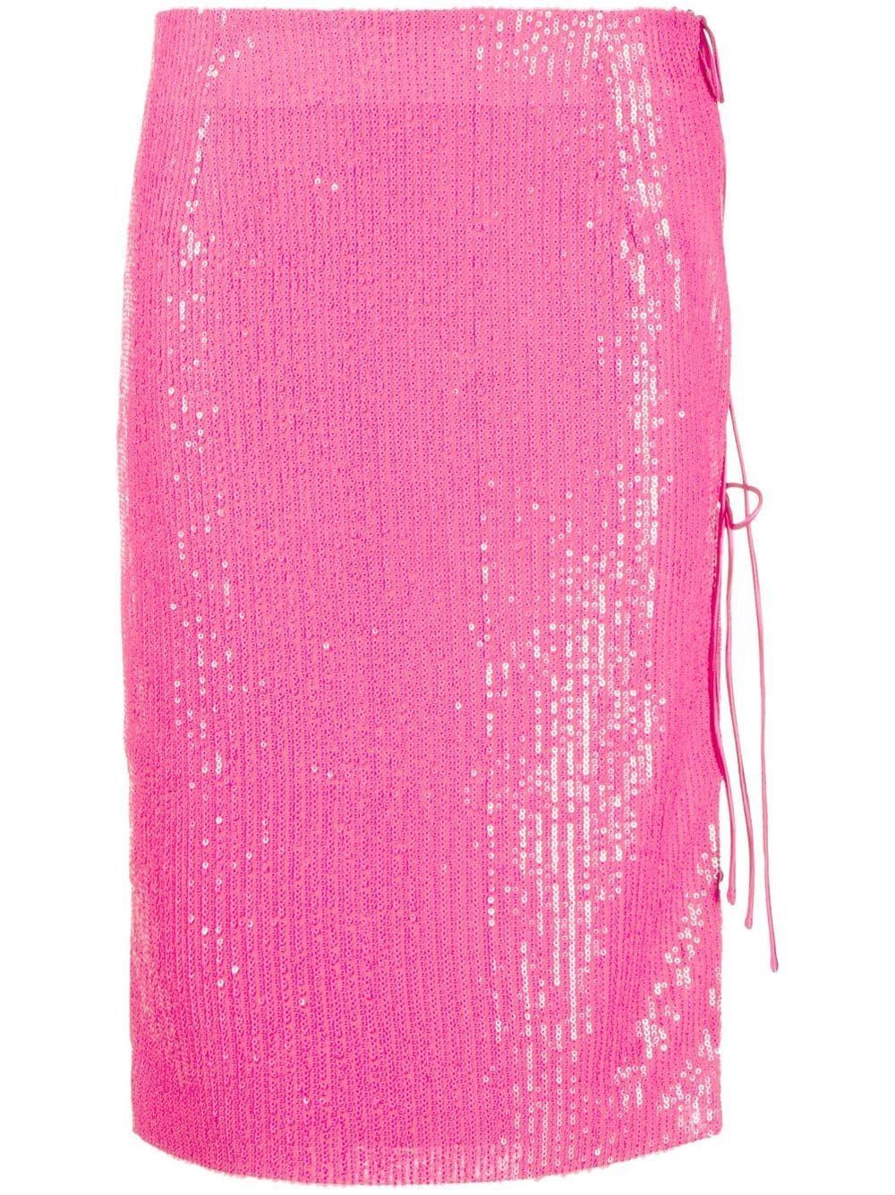 ROTATE lace-up Sequinned Skirt - Farfetch | Farfetch Global