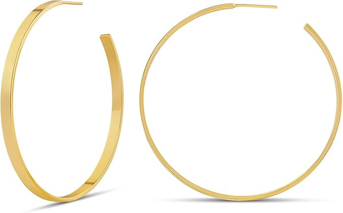 Amazon Essentials 14K Gold Plated Square Edge Hoop | Amazon (US)