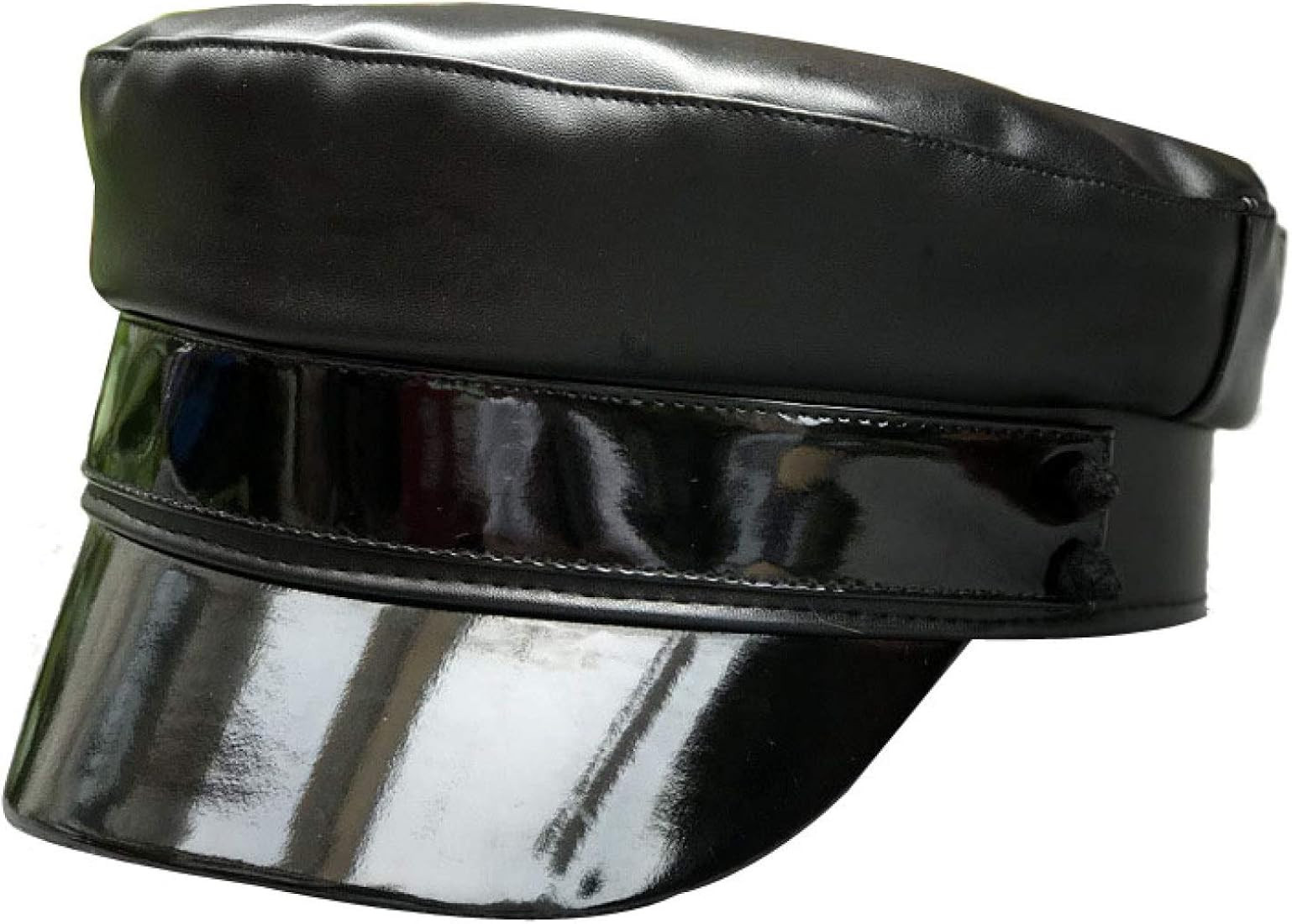 Womens Versatile Faux Leather Naval Cap Handmade Pure Color Military Hats Vintage Visor Newsboy C... | Amazon (US)
