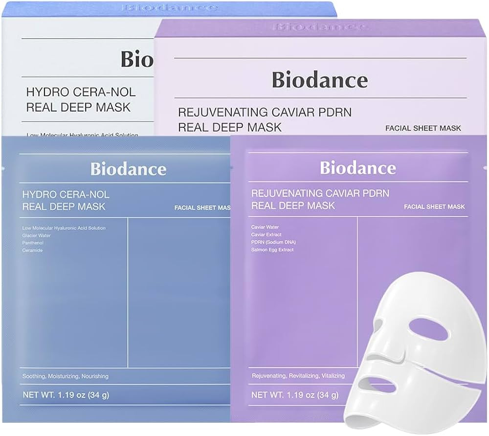 BIODANCE Barrier Rescue Duo: Caviar PDRN & Ceramide Panthenol Real Deep Overnight Gel Mask for Hydrating Plumping for Glass Skin, Korean Skin Care, Gifts for women, Skin Care Set | Amazon (US)