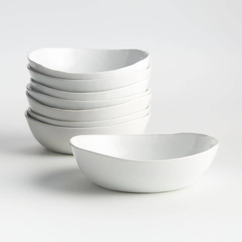 Mercer White Ceramic Dinner Bowls, Set of 8 + Reviews | Crate & Barrel | Crate & Barrel