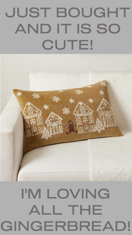 This pillow is even better in person. Super soft, neutral with a hint of color, and cozy! 
I’m on a gingerbread man/ house kick this year! 

#LTKfindsunder100 #LTKHoliday #LTKSeasonal