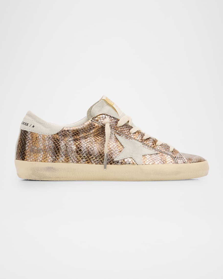 Golden Goose Superstar Metallic Embossed Low-Top Sneakers | Neiman Marcus