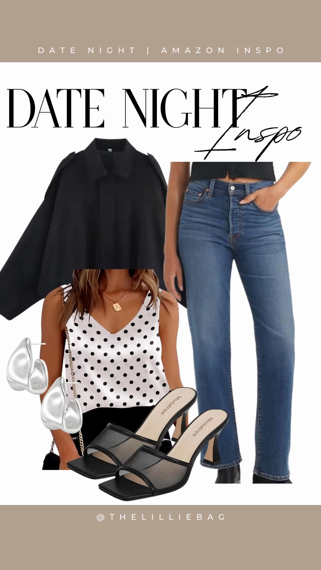 Amazon date night inspo!🤍 

Date night outfit. Spring outfit. Spring style. Jeans. Dark wash denim. Denim. Outerwear  

#LTKSeasonal #LTKOver40