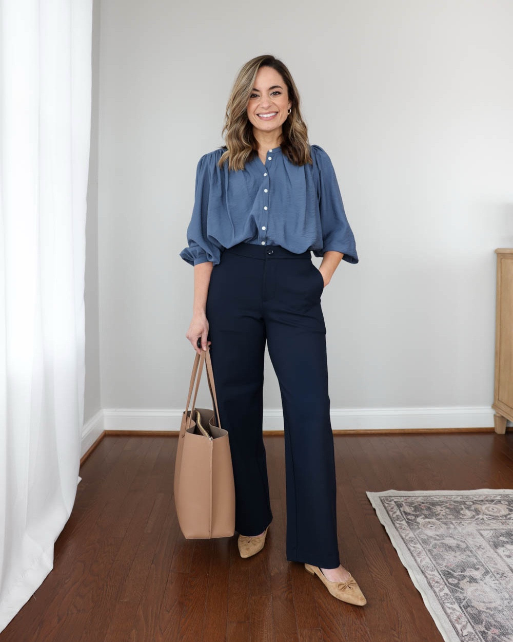 Petite-friendly blue and navy workwear outfits for Spring & Summer!

Outfit 1:
Navy Pants (BR Factory): petite xxs / tts / 10” rise, 27.5” inseam 
Blue Top (Kohl’s): petite xs
Flats: tts

Outfit 2:
Pants (Ann Taylor): Petite 00 - in Sapphire | true to size
Blazer (Ann Taylor): Petite 00 -  Sapphire | true to size, except the sleeves are too long
Tank Top (Quince): XS 
Flats (Sam Edelman): True to size

Outfit 3:
Pants (LOFT): petite xxs - Very similar to Aritzia’s Lodge Pants. An inch shorter (27” inseam) and the fabric is a little thicker the the lodge pants. They run a little large. I recommend a size down if in between sizes. Inseam can increase slightly as sizes go up. 
Top (Aritzia): xxs 
Flats (Sam Edelman): true to size 

My measurements for reference: I’m 4’10” and 105lbs. My bust, waist, and hip measurement is 32”, 24”, and 36”.

#LTKSeasonal #LTKWorkwear #LTKPetite