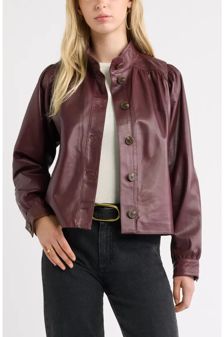 Leather Swing Jacket (Women) | Nordstrom | Nordstrom