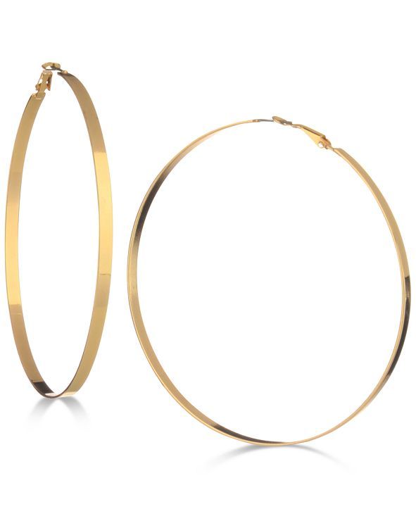 3-3/4" Flat-Edge Hoop Earrings | Macys (US)