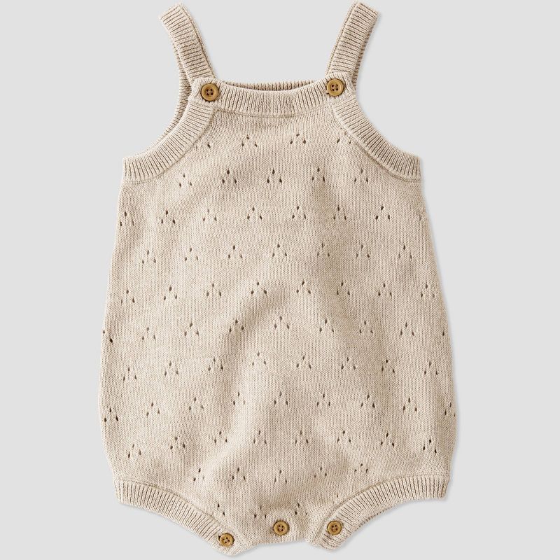 Baby Organic Cotton Sweater Bubble Romper - little planet by carter's Beige | Target