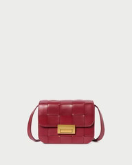 Desi Wine Woven Leather Crossbody | Loeffler Randall