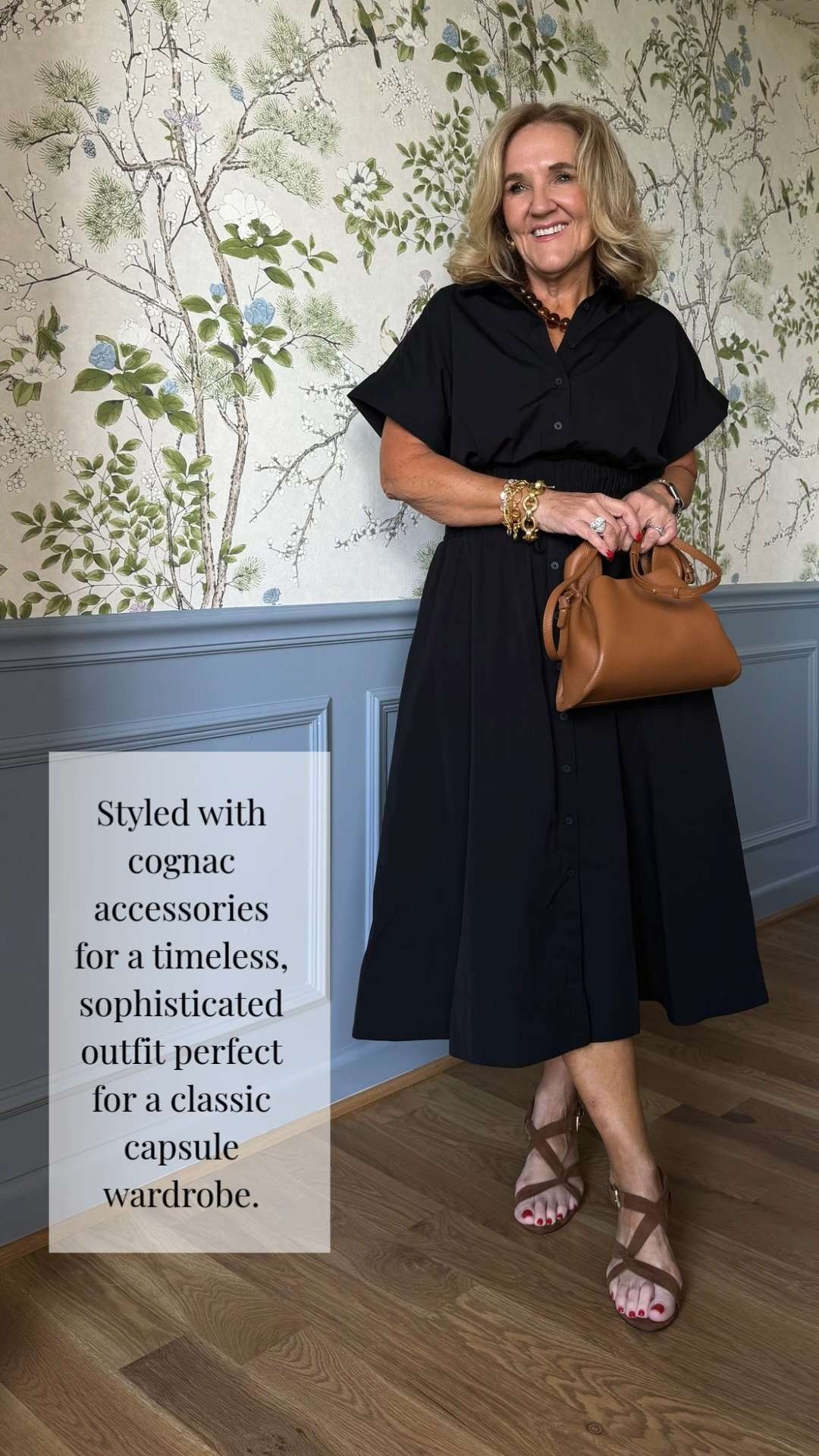 A classic black dress never lets you down.

This midi shirt dress is one of those versatile pieces that works for almost any occasion. The relaxed fit keeps it comfortable, while the defined waist creates a flattering silhouette that's polished without feeling fussy. 🫶🏻 

 #LTKootd #LTKSeasonal #LTKOver40