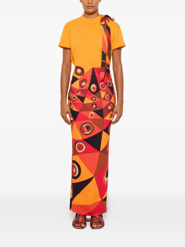 Occhi print long skirt | Farfetch Global
