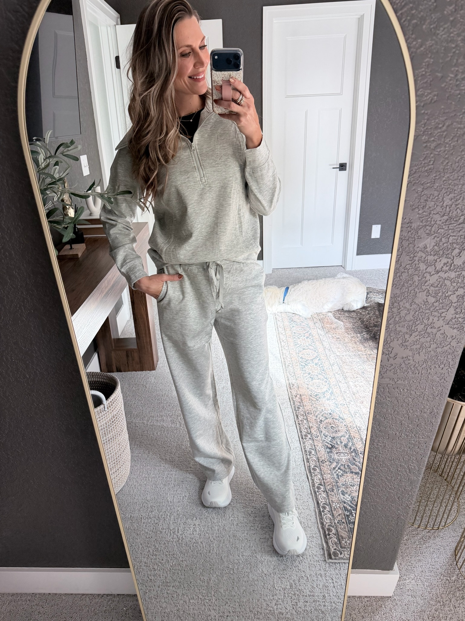Cozy girl season in full swing 🤍 This light grey matching set is soft, comfy, and perfect for lounging or running errands. Love a good neutral that looks effortlessly put together! Linking this cozy set on LTK.

matching set, cozy loungewear, two-piece set, comfy outfit, neutral outfit, lounge set for women, fall loungewear, casual outfit, athleisure set, grey matching set, cozy outfit ideas, everyday outfit, soft knit set, cute loungewear, stay-at-home outfit

#LTKStyleTip #LTKTravel #LTKFindsUnder50
