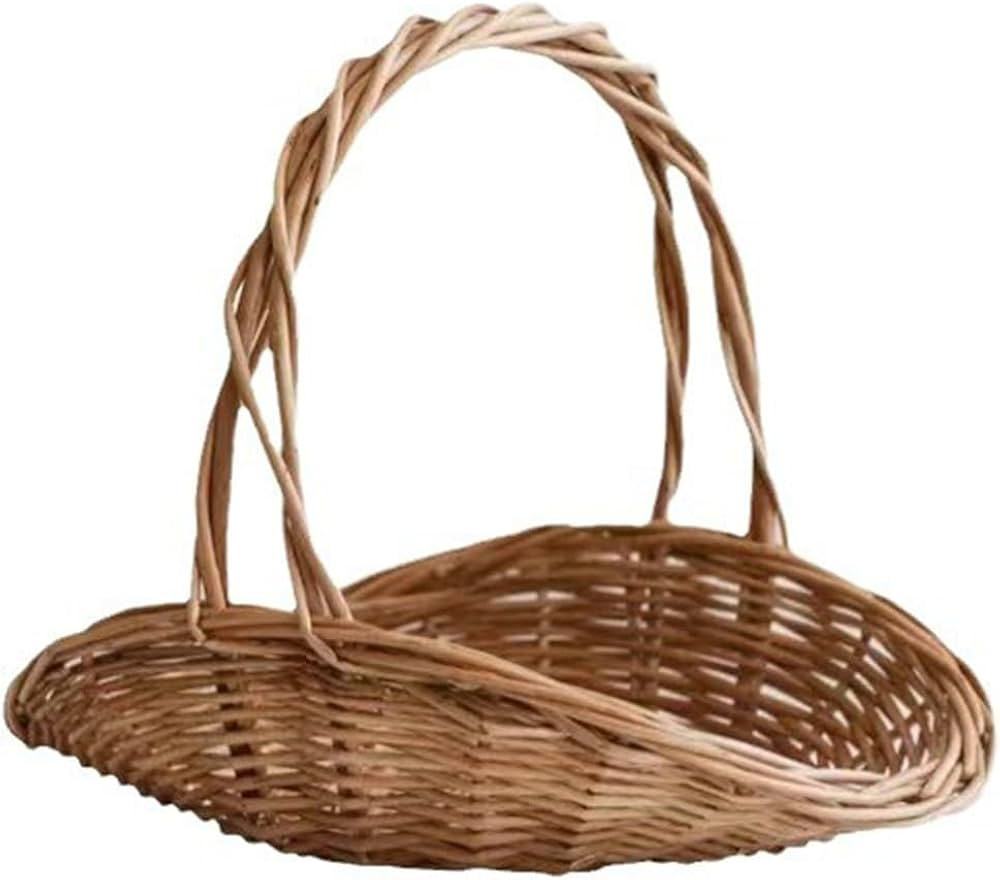 Rattan Basket with Handle, Portable Flower Gathering Basket, Garden Baskets for Gathering Vegetab... | Amazon (US)