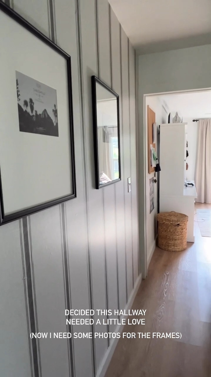 Hallway makeover using peel and stick wallpaper and target frames 



#LTKHome #LTKVideo #LTKFindsUnder100