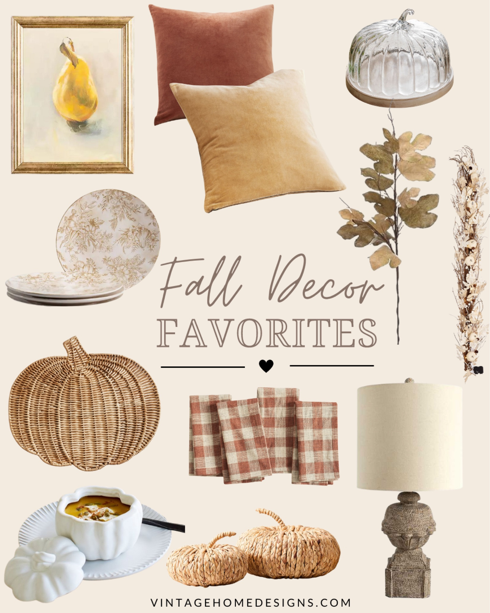 So many great fall decor finds.

Velvet throw pillows, pumpkin dishes, woven pumpkin plate chargers, napkins, fall garlands, etc.

#LTKSeasonal #LTKhome #LTKunder100