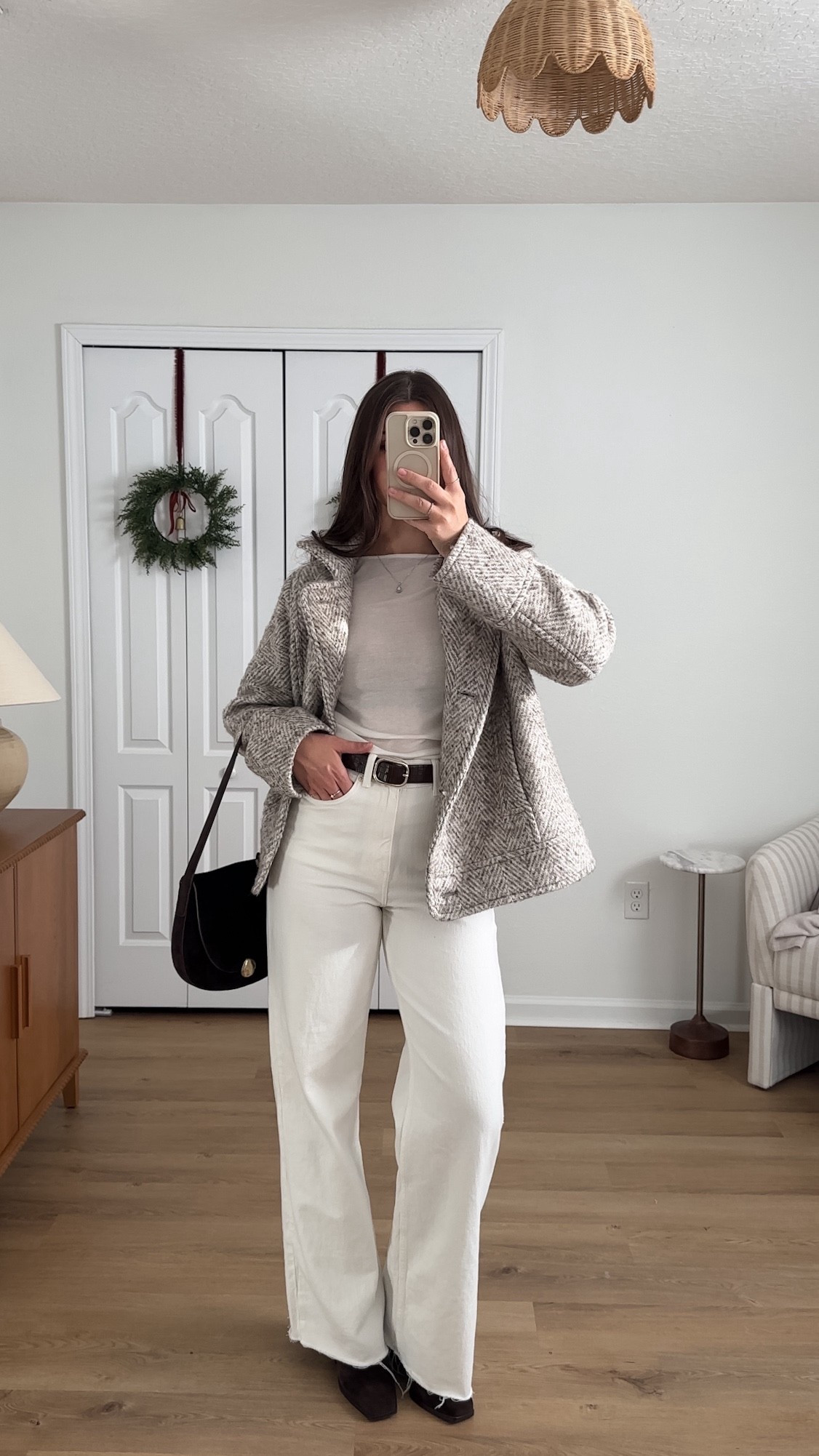 OOTD 🤍 wearing 4 jeans, small top, 4 coat 

#LTKSeasonal #LTKootd