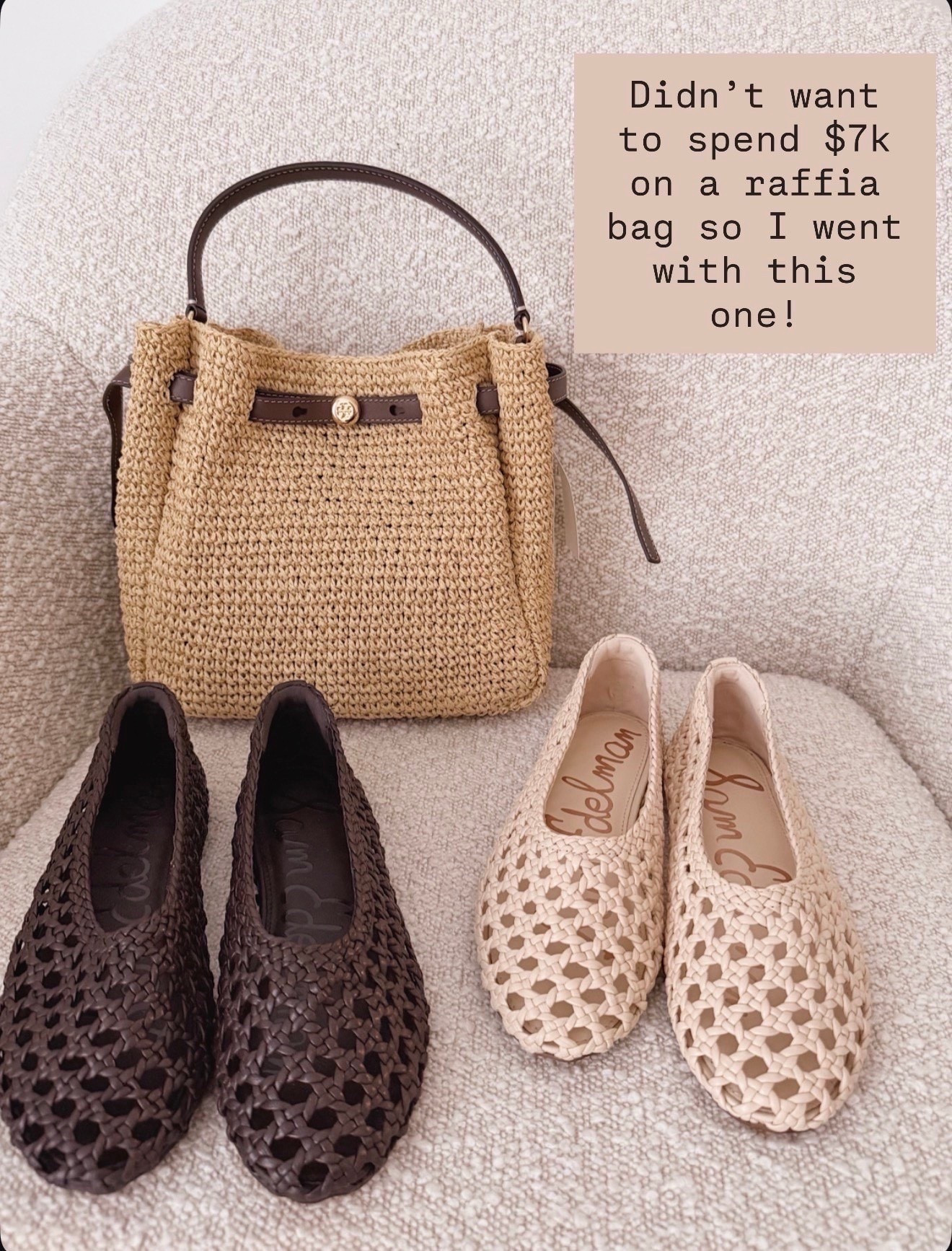 This raffia bag looks so expensive and I keep reaching for it.

raffia bag, woven handbag, summer bag, neutral accessories, designer look for less, affordable handbag, resort style, beach outfit accessories, spring accessories, summer outfit ideas, woven flats, neutral shoes, casual chic style

#LTKdayinmylife #LTKOver40 #LTKSeasonal