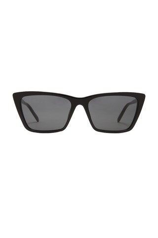Saint Laurent Thin Mica Sunglasses in Black - Black. Size all. | FWRD 