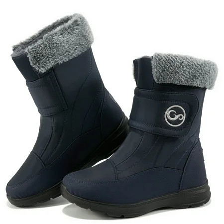 Ablanczoom Women Snow Boots Winter Slip On Mid Calf Boots for Women Waterproof Comfortable Outdoor Shoes 4.5 | Walmart (US)