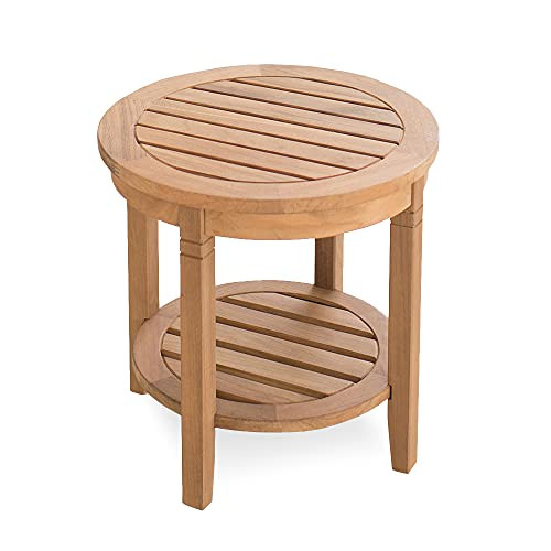 Cambridge Casual Arie Outdoor Round Side Table, Plantation, 18 Inch/Natural Teak | Amazon (US)