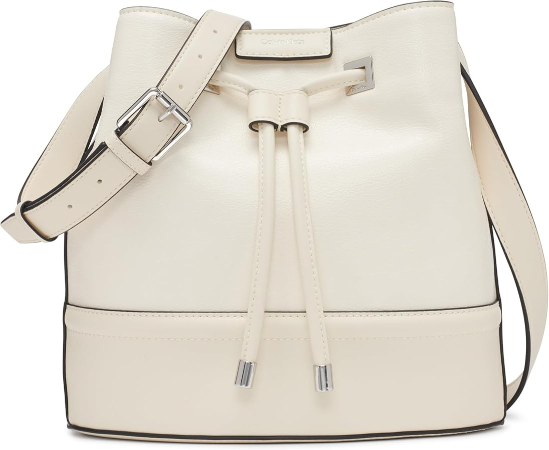 Calvin Klein Women's Ash Crossbody Bag – Vegan Leather, Monogram, 2 Pockets | Amazon (US)