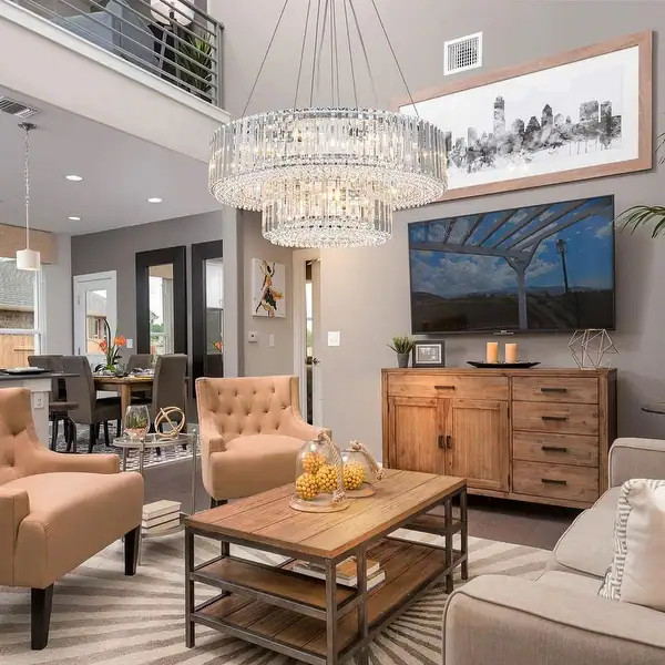 OYIPRO 6/8/12-Light Modern Round Crystal Chandelier Drum Shape Pendant Light for Kitchen Island | Bed Bath & Beyond