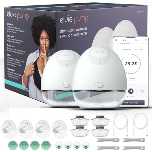 Elvie - Double, Wearable Breast Pump w/App - The Smallest & Quietest - Portable - Hands Free & Discreet - Automated w/Four Personalized Settings - Includes 3 Sets of Breast Shields | Amazon (US)