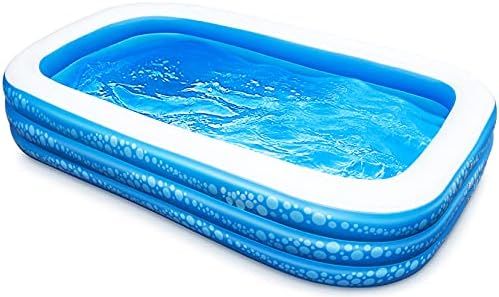 Inflatable Swimming Pool, Hesung 118" X 69" X 21" Full-Sized Family Kiddie Blow up Pool for Kids,... | Amazon (US)