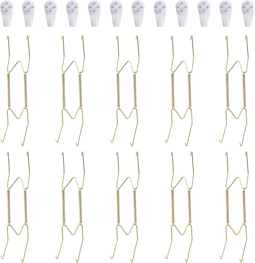 10 Pack Plate Hangers, 10 Inch Wall Plate Hangers and 12 Pack Wall Hooks, Compatible 8.5 to 10.5 ... | Amazon (US)