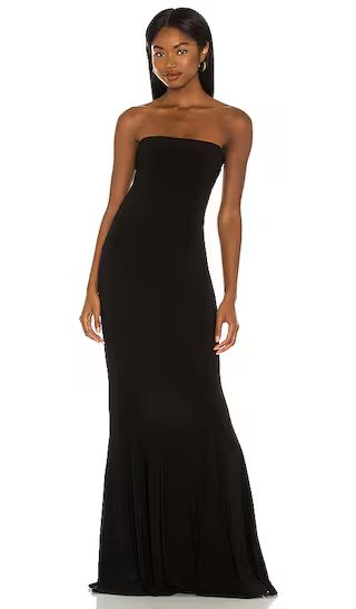 x REVOLVE Strapless Fishtail Gown in Black | Revolve Clothing (Global)