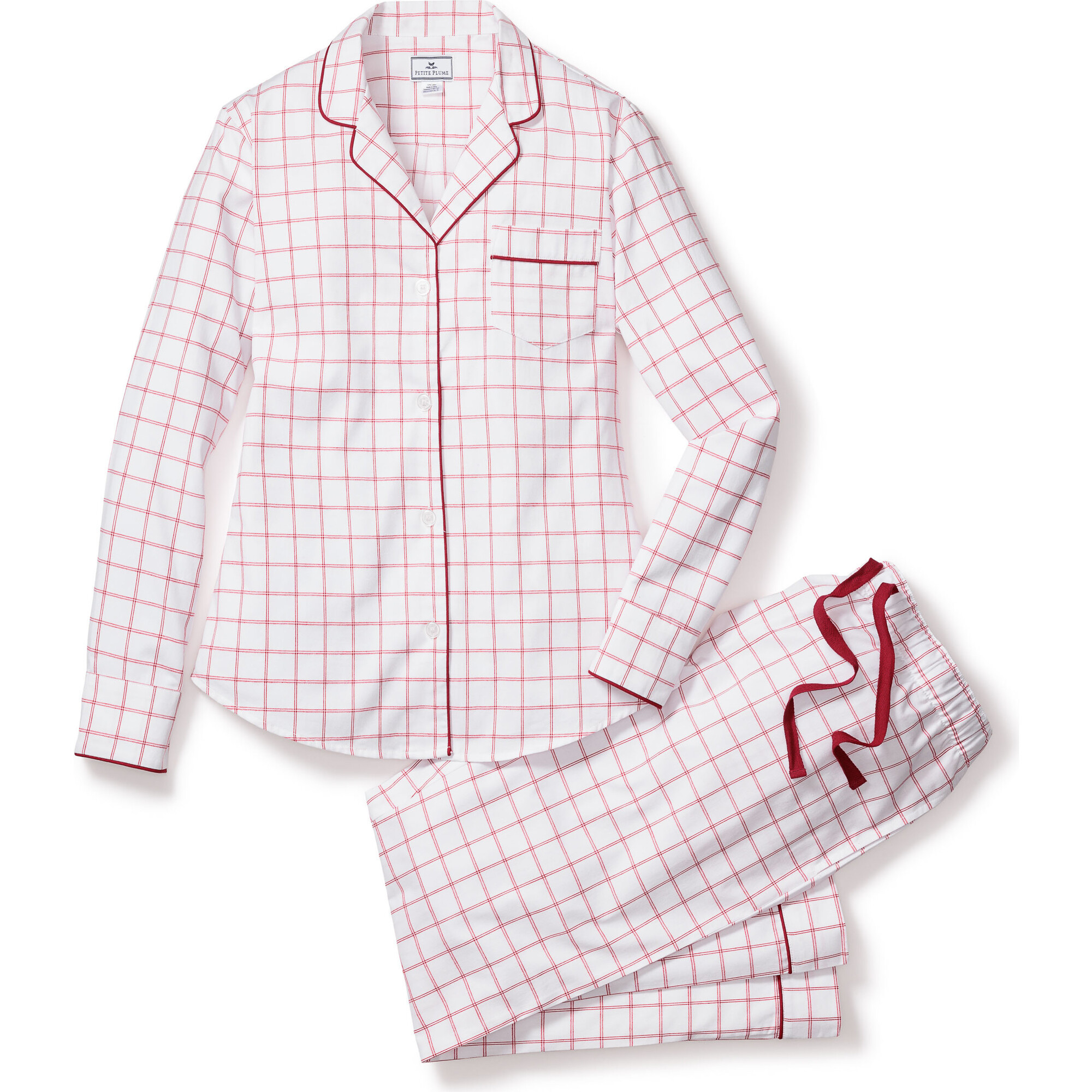 Women's Pajama Set, Garnet Tattersall | Maisonette